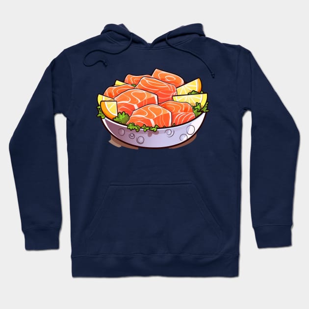 Feeling fancy with this fresh Japanese salmon sashimi Hoodie by Pixel Poetry